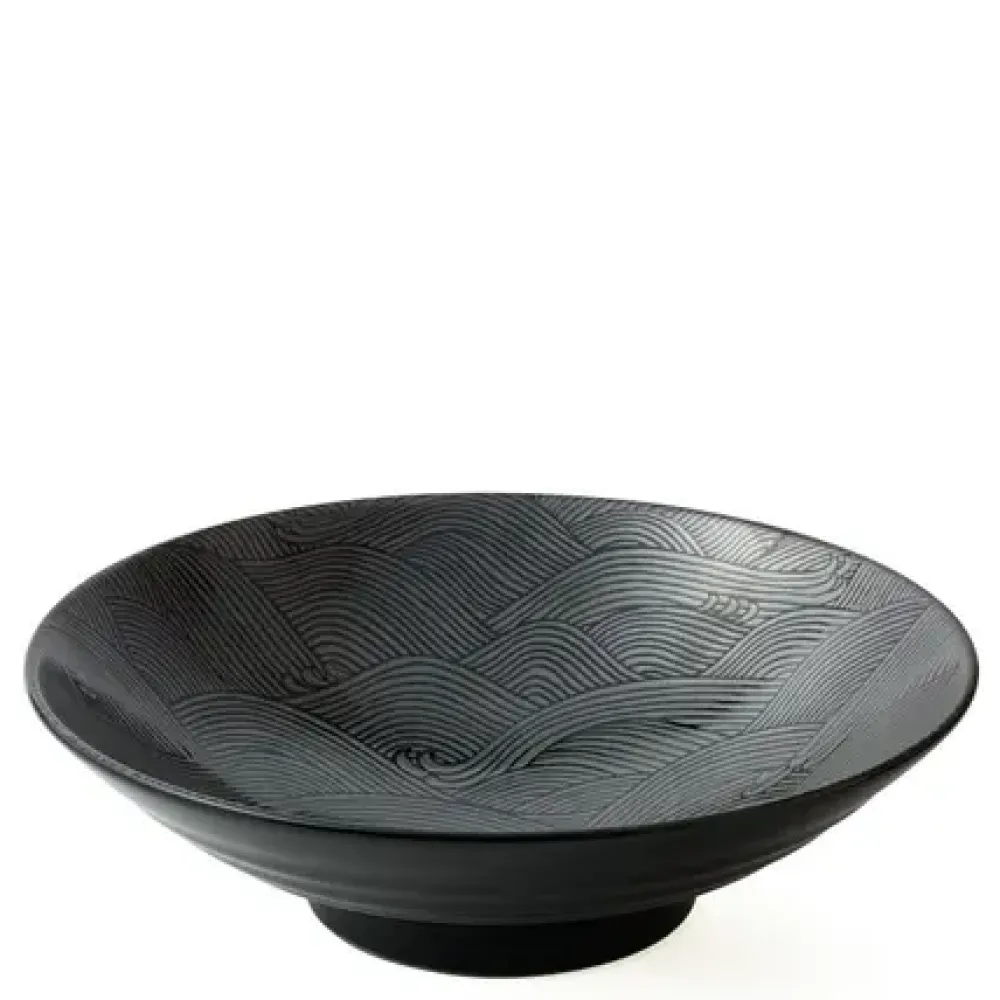 Aranami Black 9.75" Serving Bowl^MIYA Company Cheap