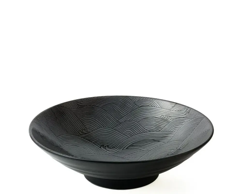 Aranami Black 9.75" Serving Bowl^MIYA Company Cheap