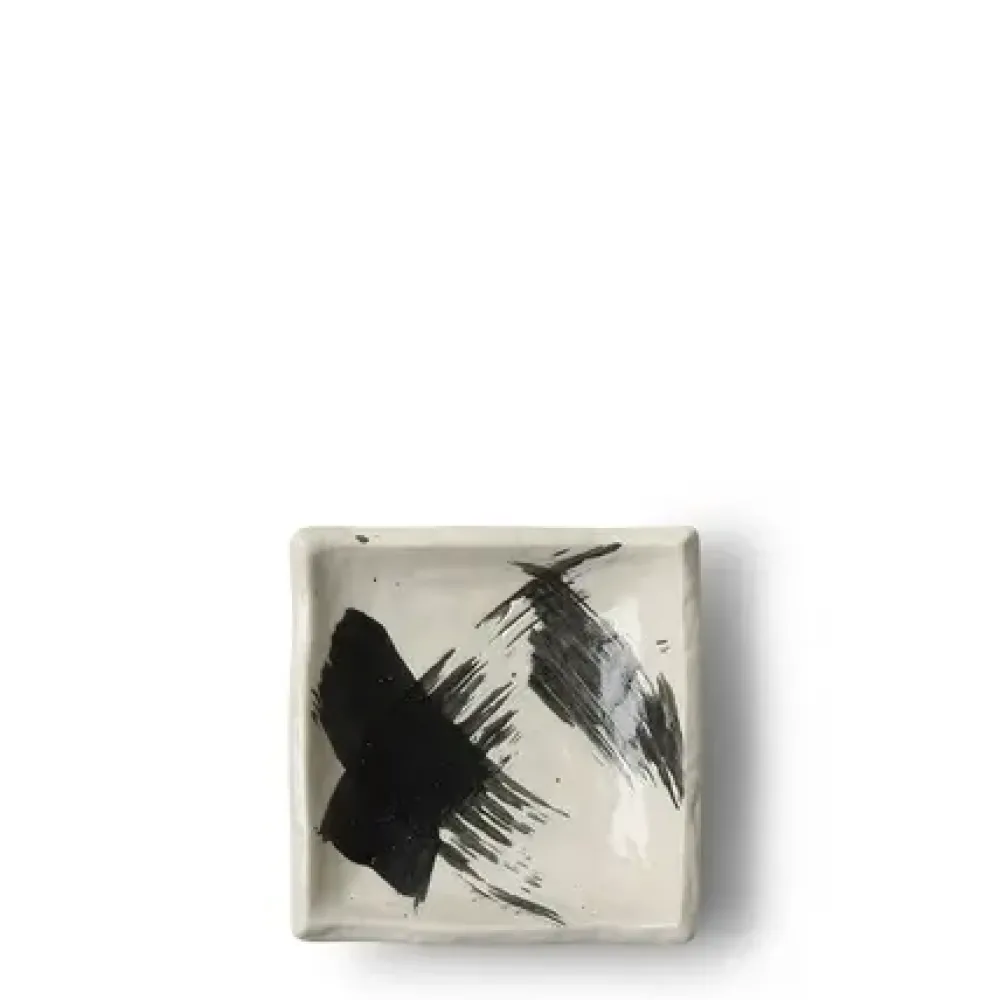 Black & White Brush Sauce Dish^MIYA Company Online