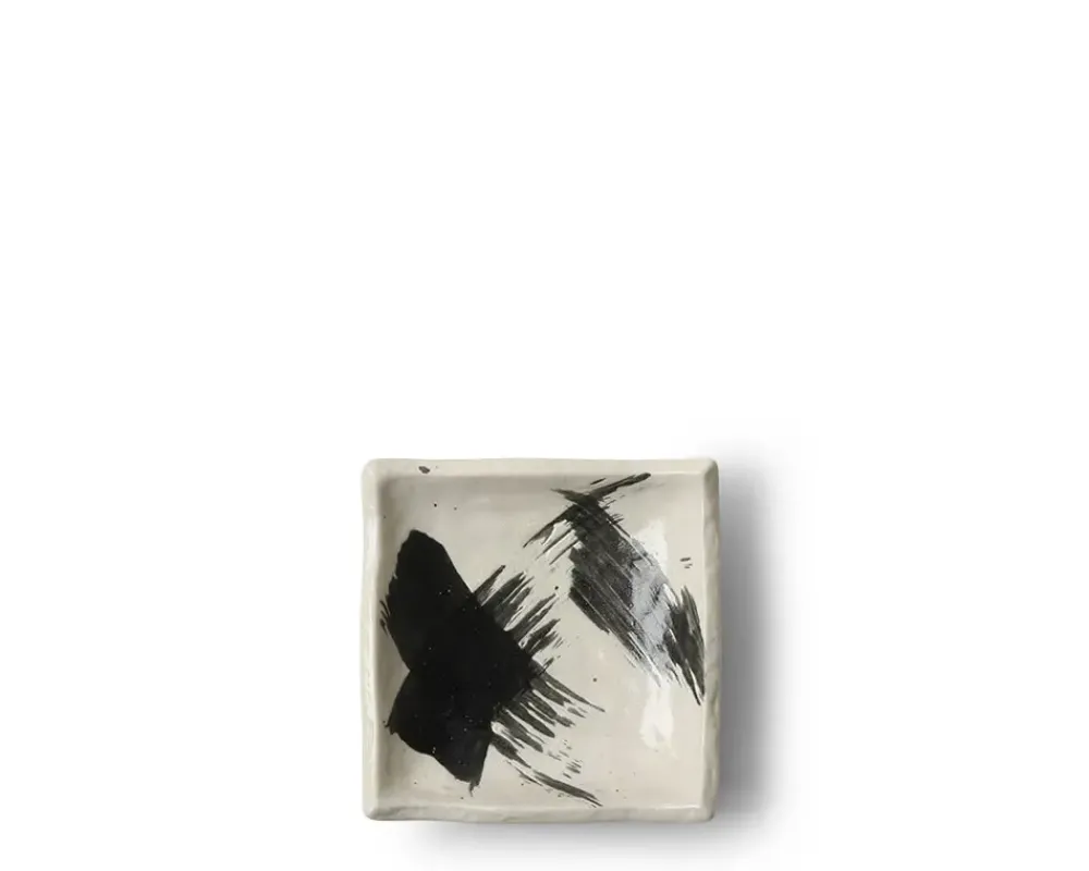 Black & White Brush Sauce Dish^MIYA Company Online