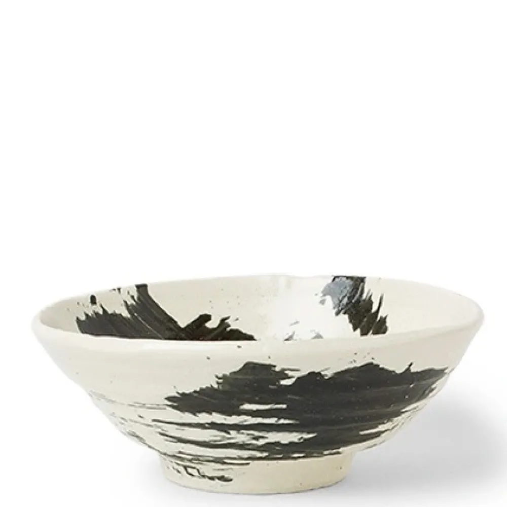 Black Brush Stroke 8" Bowl^MIYA Company Sale