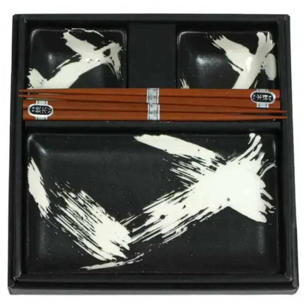 Black Brush Stroke Sushi Set^MIYA Company Cheap