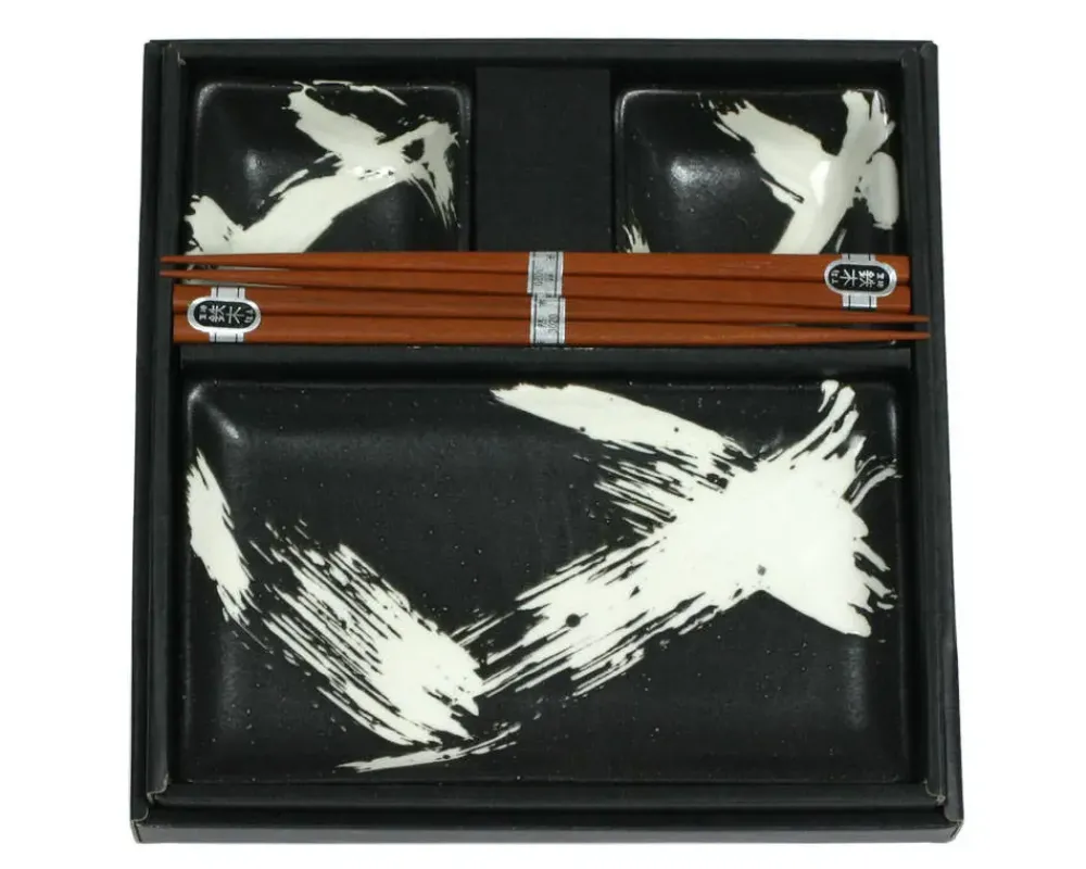 Black Brush Stroke Sushi Set^MIYA Company Cheap