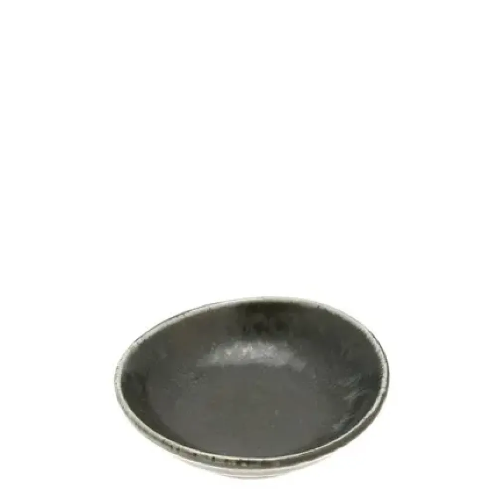 Black Cosmos Shell Sauce Dish 3-1/4"^MIYA Company Outlet