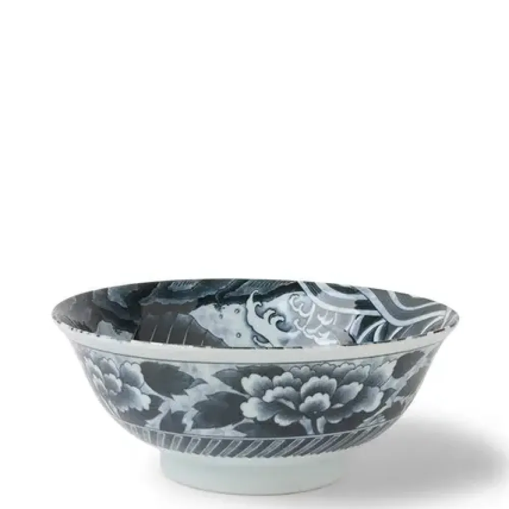 Black Ko-Imari Carp Bowl 8-1/4"^MIYA Company Cheap