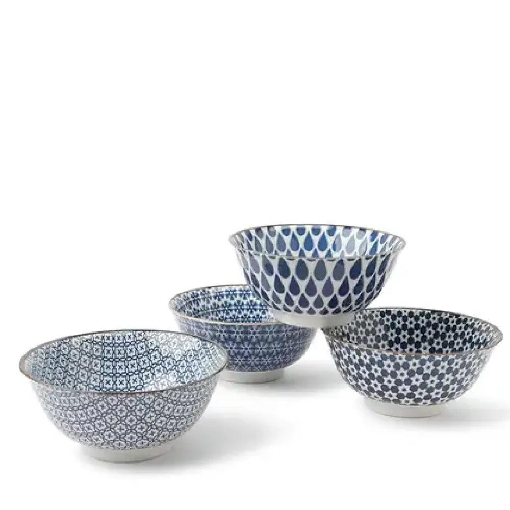 Blue & White 5.75" Bowl Set/4^MIYA Company Online