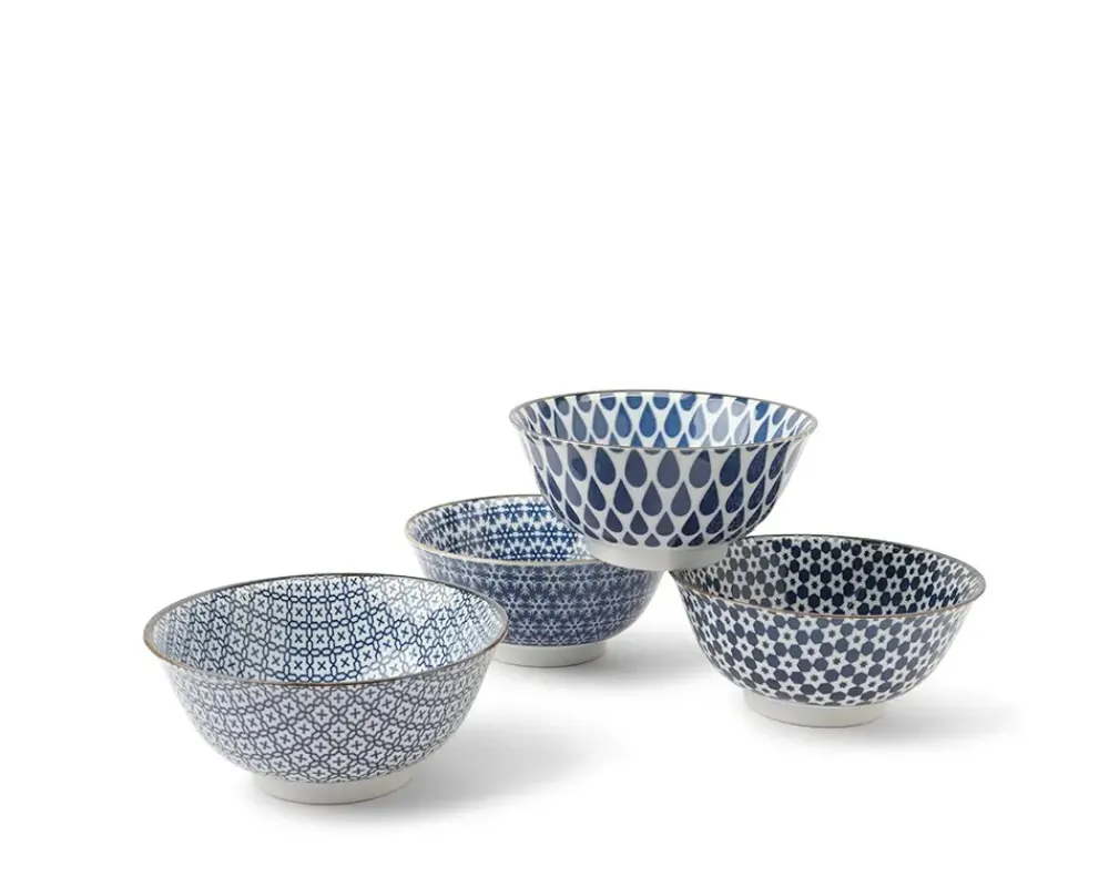 Blue & White 5.75" Bowl Set/4^MIYA Company Online