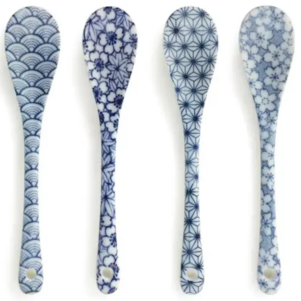 Blue & White Dessert Spoon Set^MIYA Company Clearance