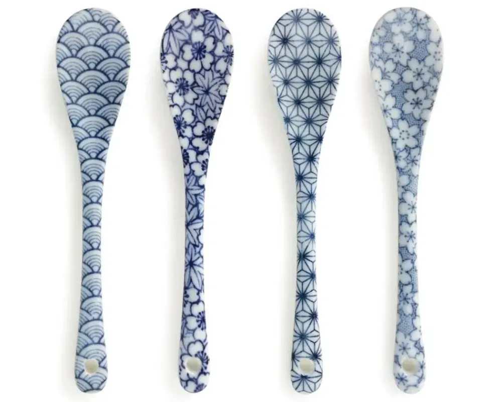 Blue & White Dessert Spoon Set^MIYA Company Clearance