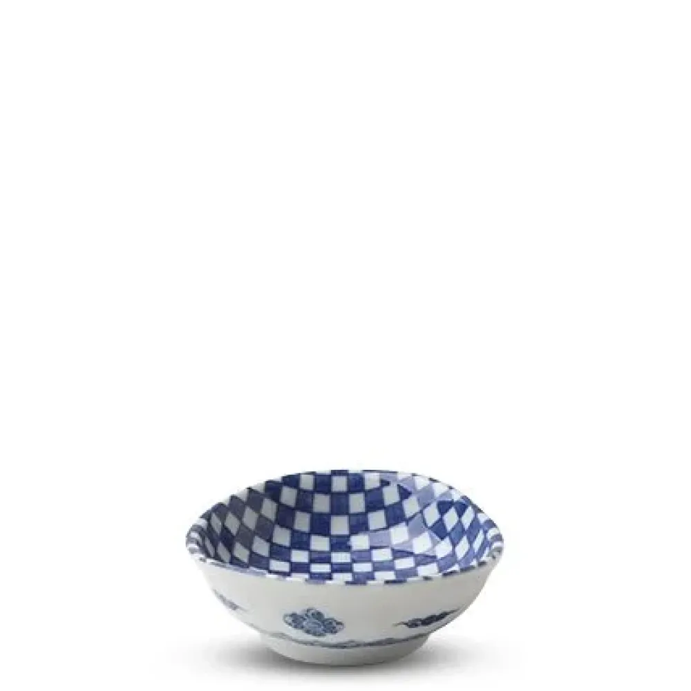 Blue & White Ichimatsu 3.75" Sauce Dish^MIYA Company Best