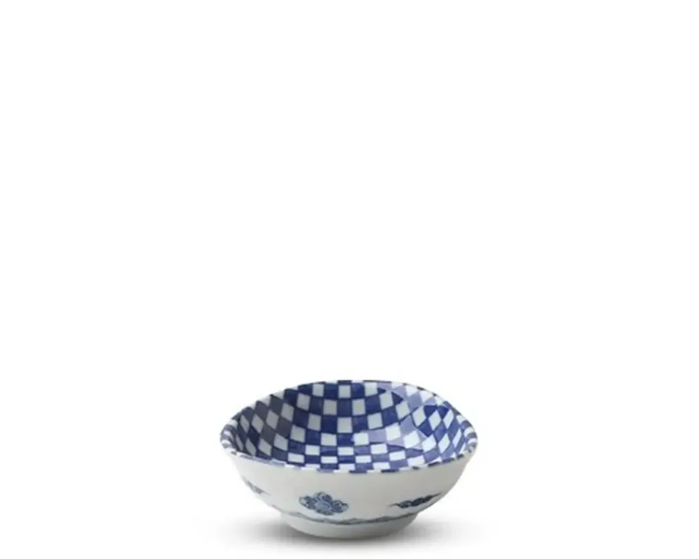 Blue & White Ichimatsu 3.75" Sauce Dish^MIYA Company Best