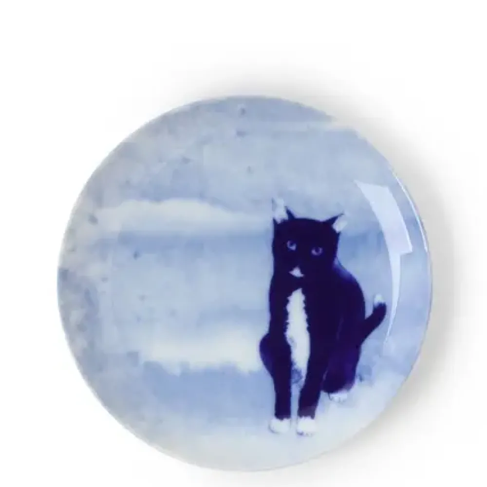 Blue Cat Sitting Plate^MIYA Company Online