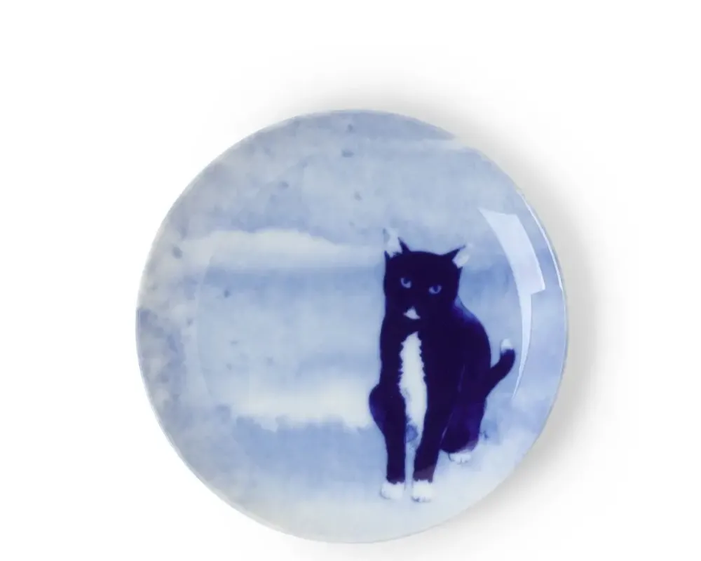 Blue Cat Sitting Plate^MIYA Company Online