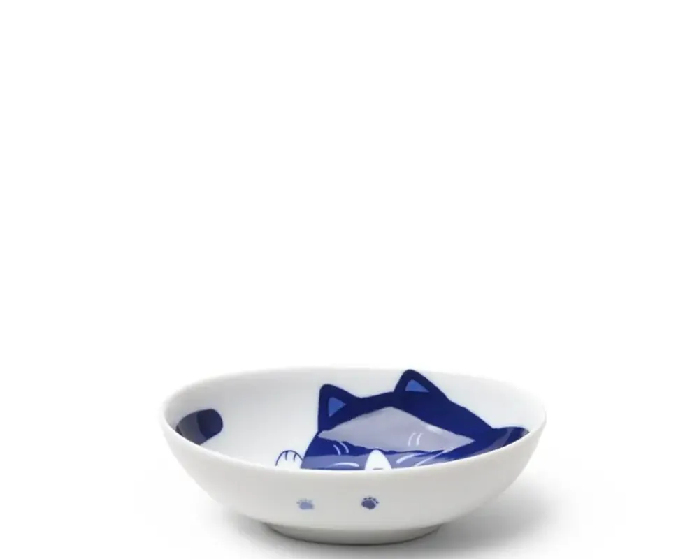 Blue Cats 5" X 3.75" Oval Bowl^MIYA Company Outlet