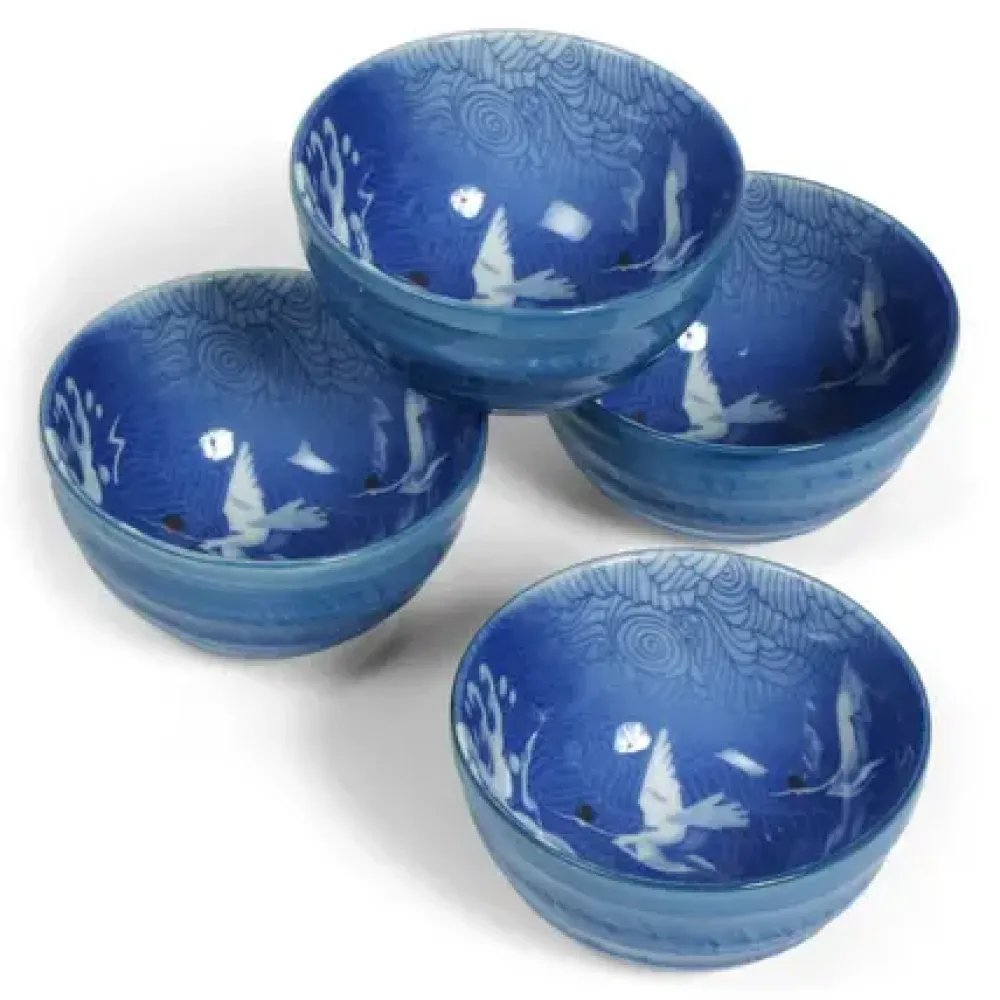 Blue Cranes 5.25" Bowl Set^MIYA Company Outlet