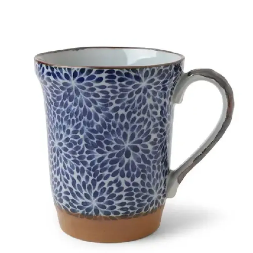 Blue Floral Mums 14 Oz. Wide Mouth Mug^MIYA Company Sale