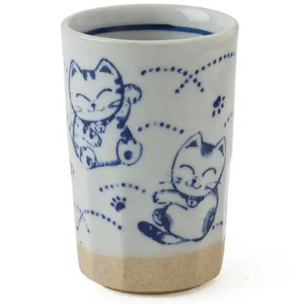 Blue Fortune Cat Cup 9 Oz^MIYA Company New