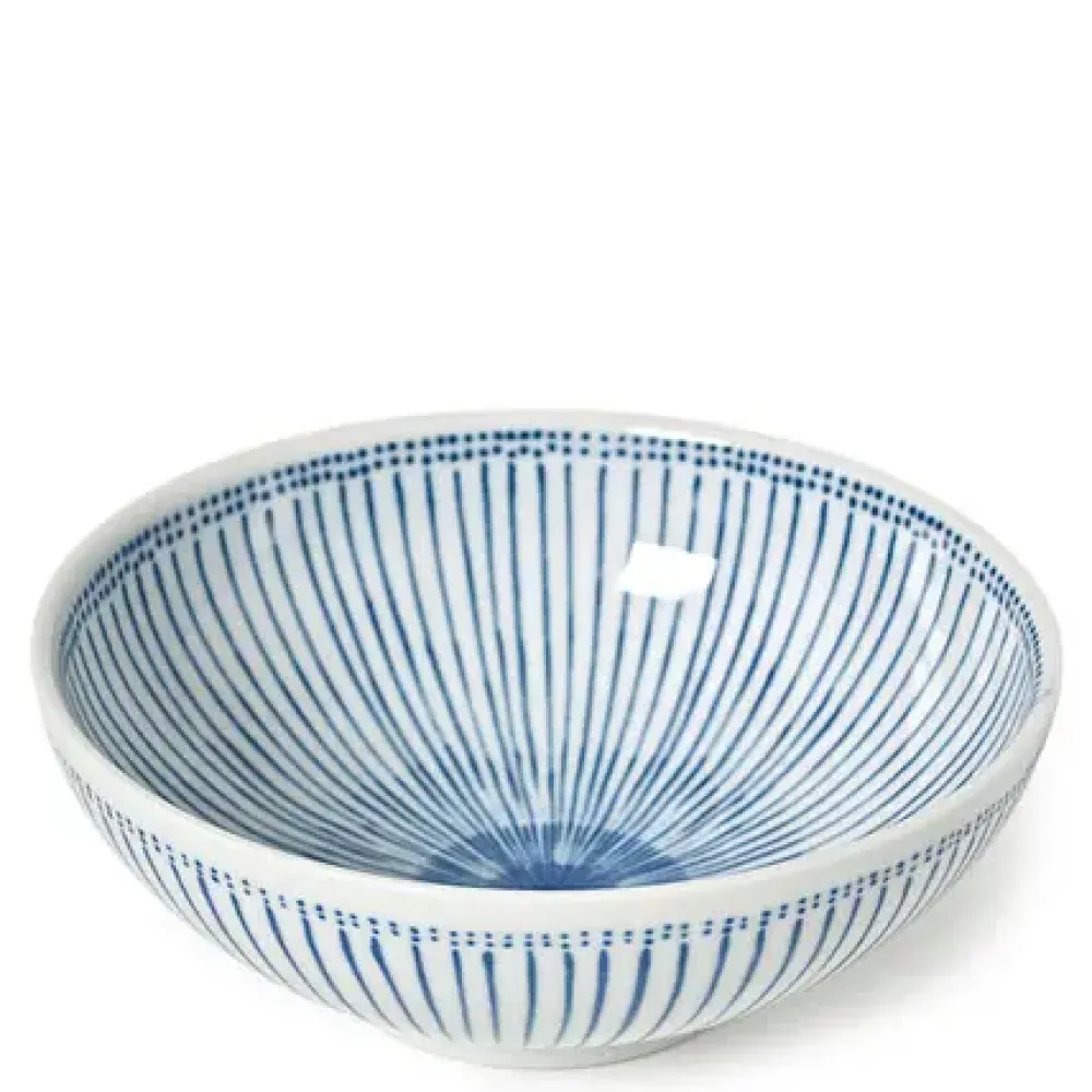 Blue Stripes 8.25" Bowl^MIYA Company Clearance