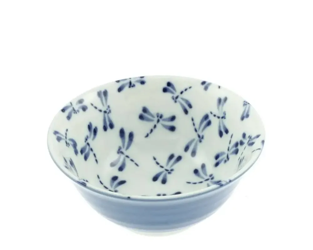 Bowl Blue & White Dragonfly 6"^MIYA Company Cheap