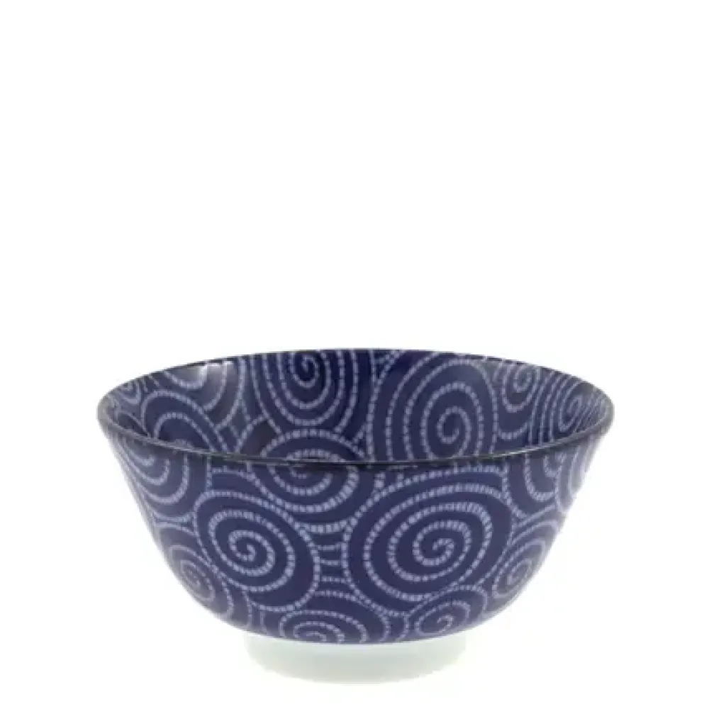 Bowl Cobalt Cloud Swirls 5.75"^MIYA Company Shop