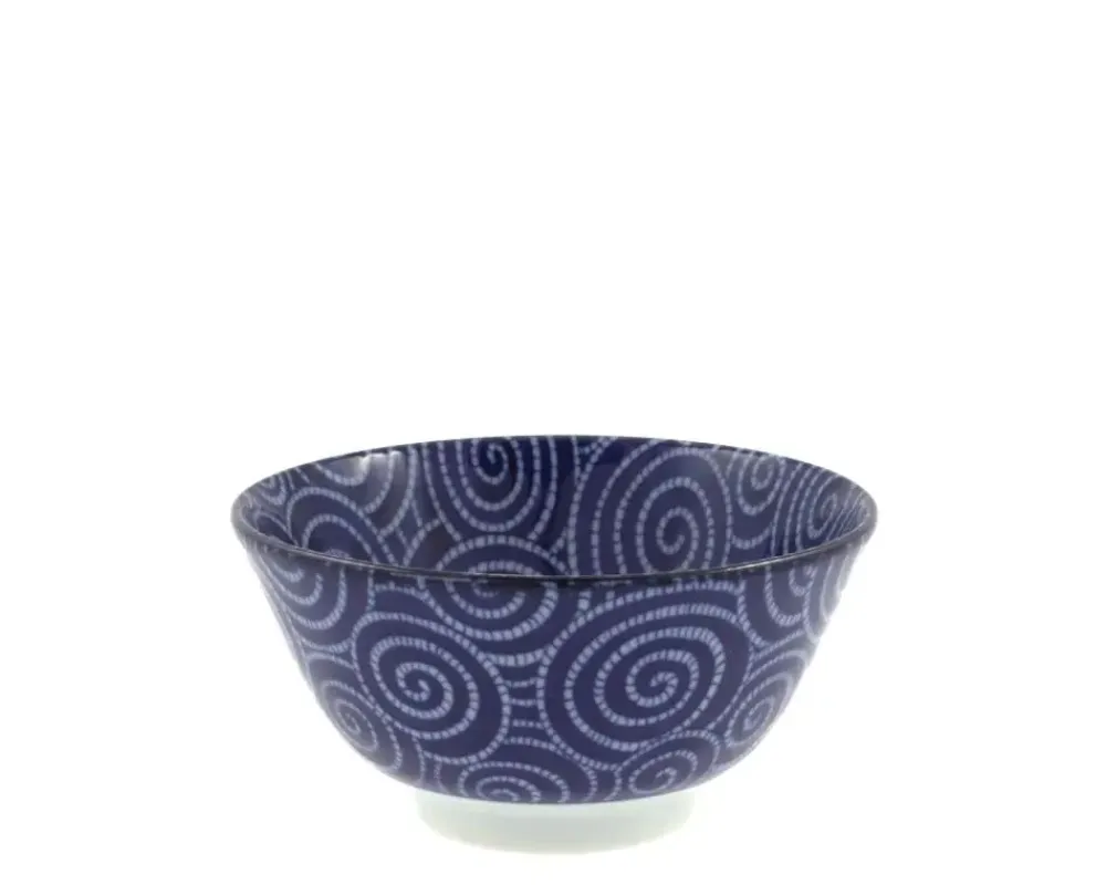 Bowl Cobalt Cloud Swirls 5.75"^MIYA Company Shop