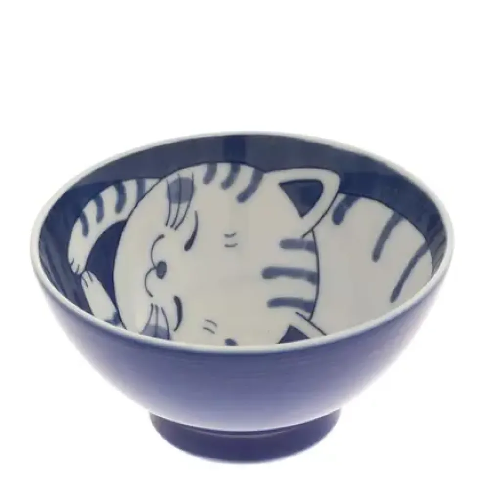 Bowl Rice Cat Blue Tabby 4-5/8"^MIYA Company Cheap