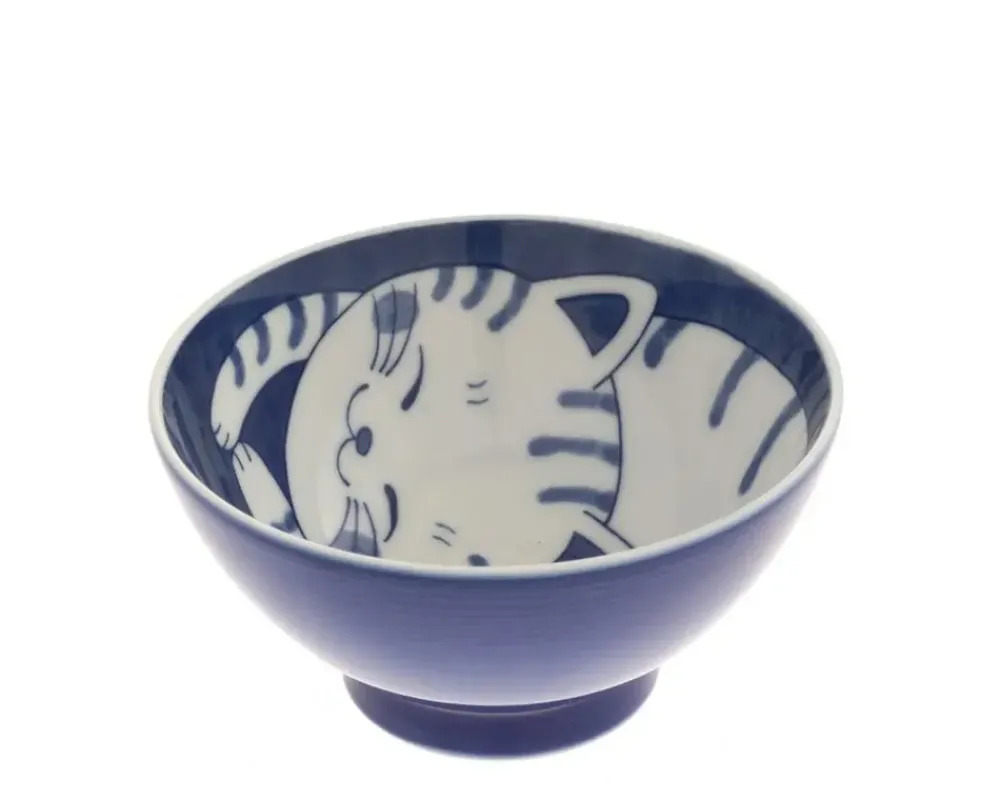 Bowl Rice Cat Blue Tabby 4-5/8"^MIYA Company Cheap