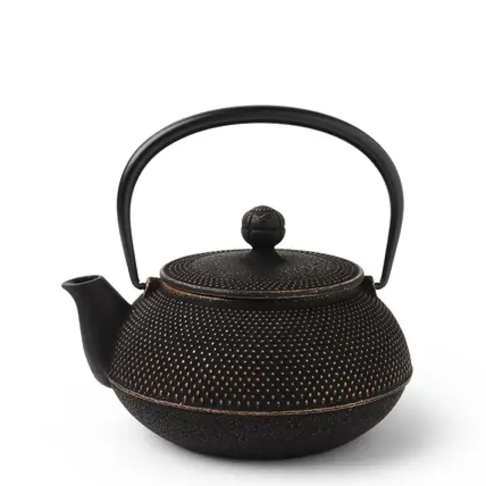 Cast Iron Gold/Black Hobnail Teapot 0.65L^MIYA Company Sale