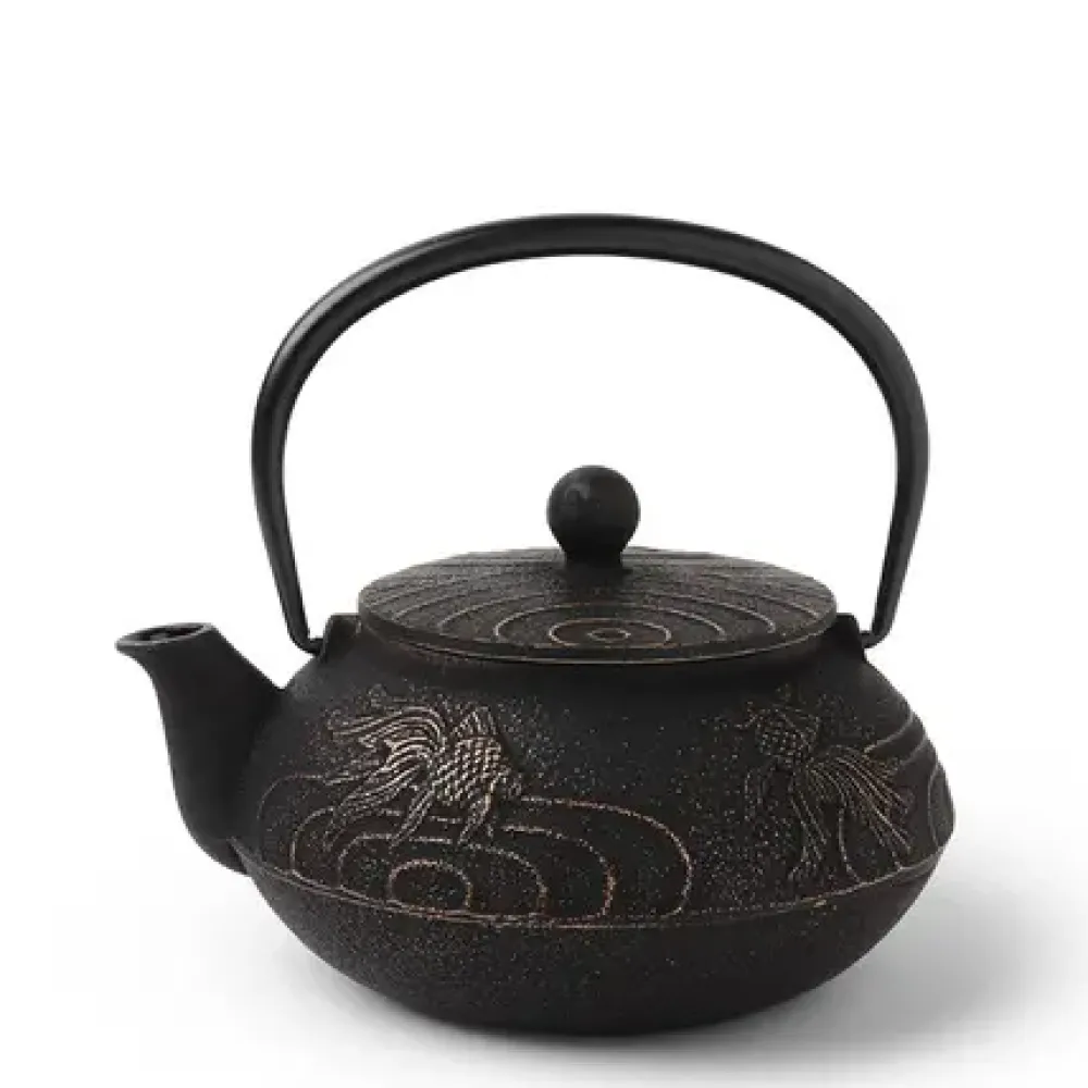 Cast Iron Teapot Black Goldfish^MIYA Company New