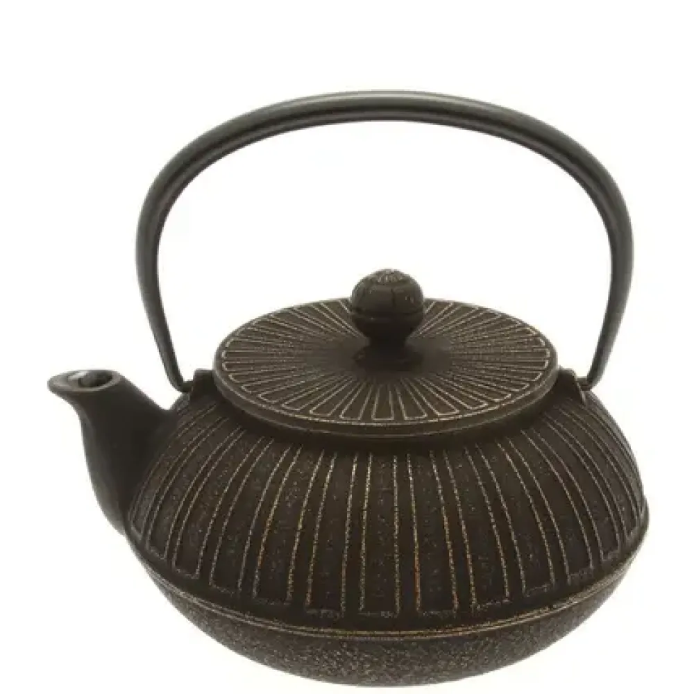 Cast Iron Teapot Gold Black Chrysanthemum^MIYA Company Sale