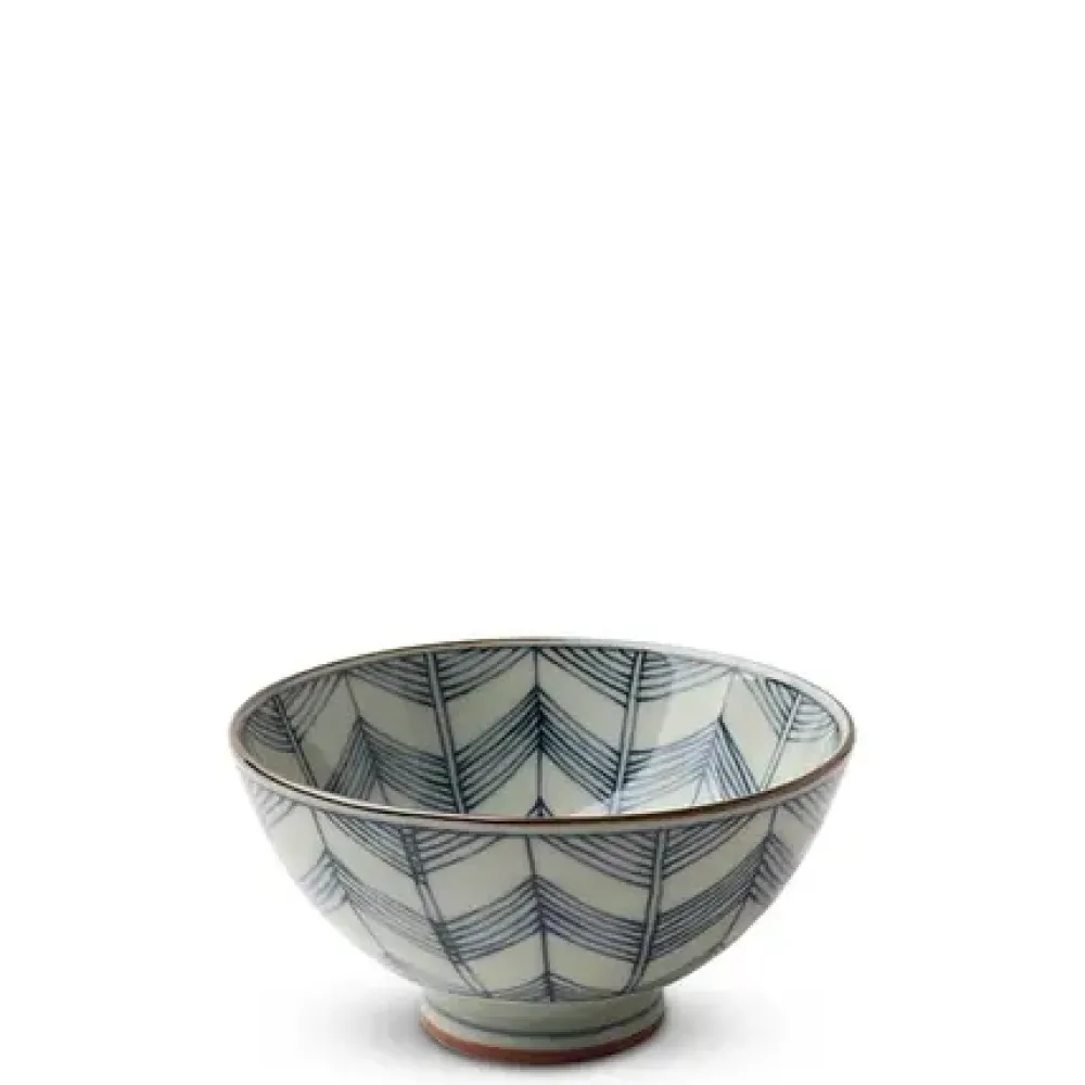 Celadon Chevron 4.5" Rice Bowl^MIYA Company Outlet