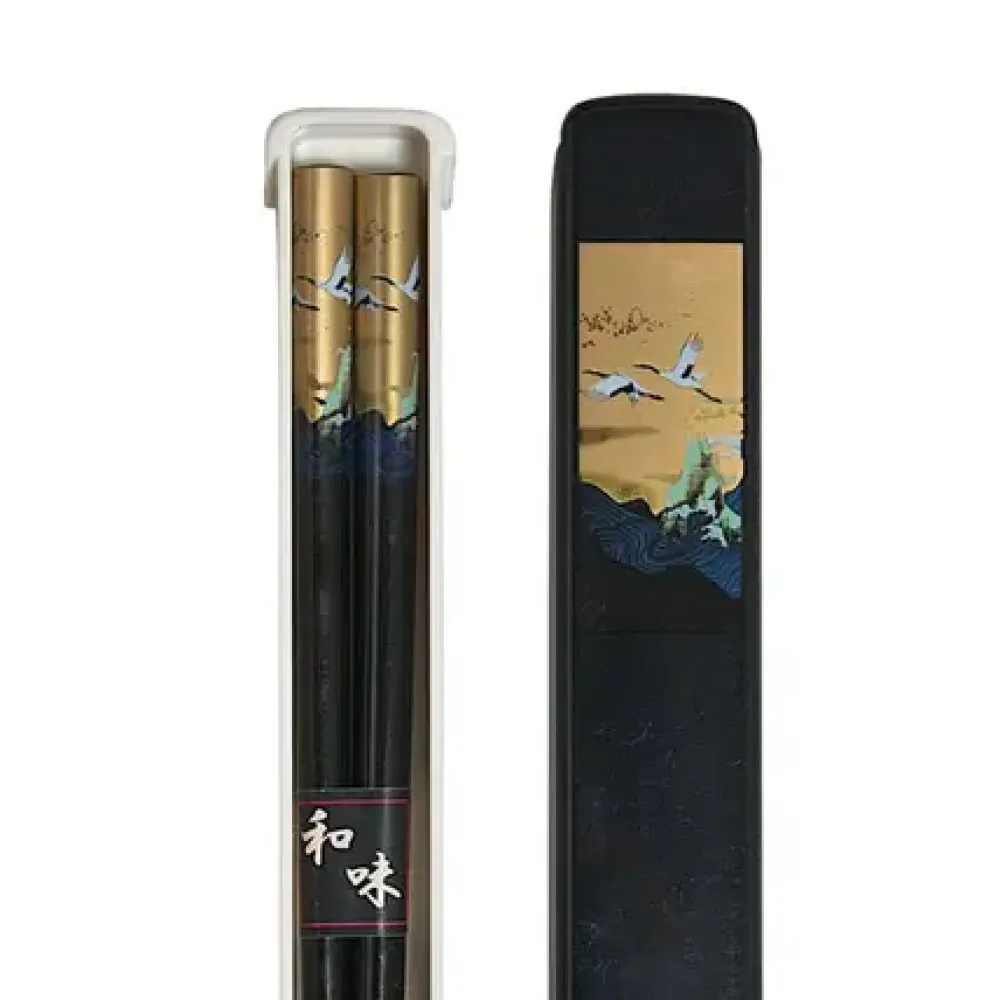 Cranes Chopsticks With Case - Black^MIYA Company Flash Sale