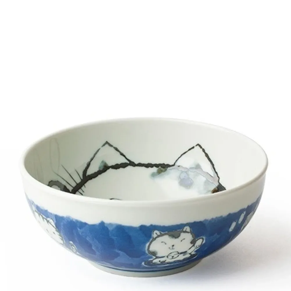 Fortune Cat 6.25" Bowl Blue^MIYA Company Flash Sale