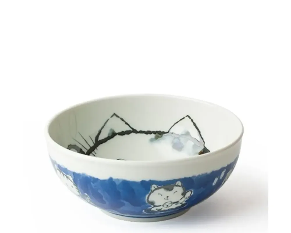 Fortune Cat 6.25" Bowl Blue^MIYA Company Flash Sale