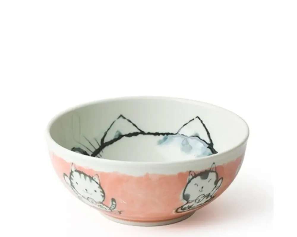 Fortune Cat 6.25" Bowl Pink^MIYA Company Clearance