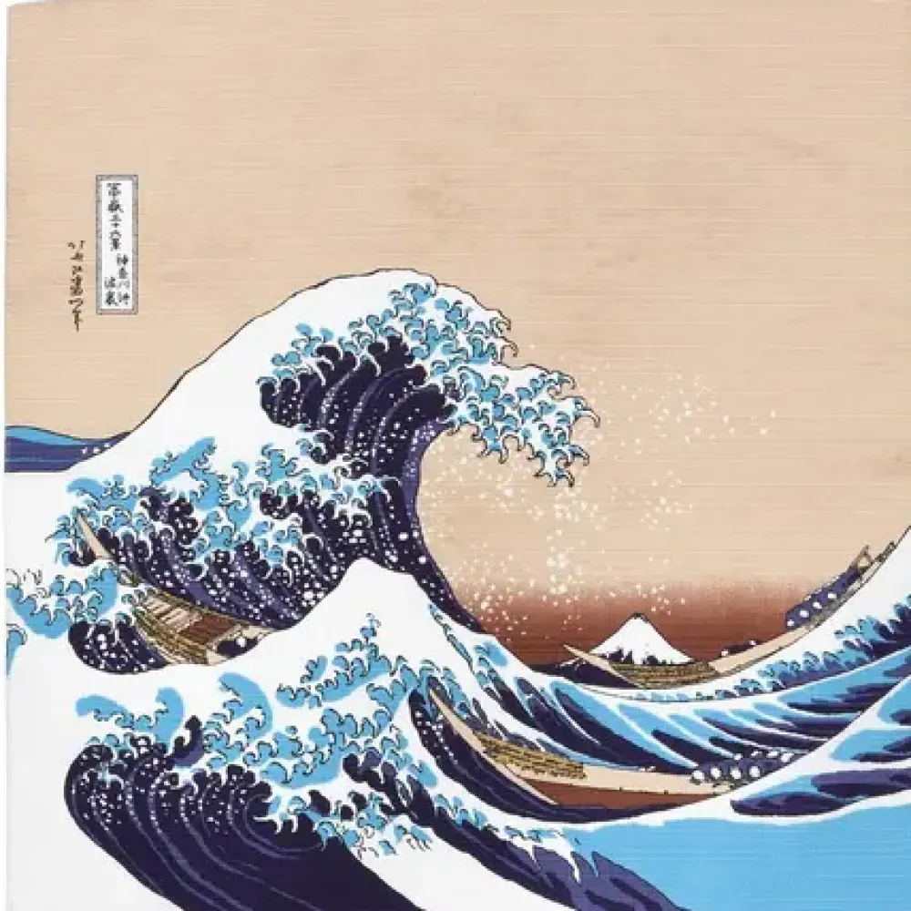 Furoshiki Hokusai 19.75" Sq.^MIYA Company Cheap