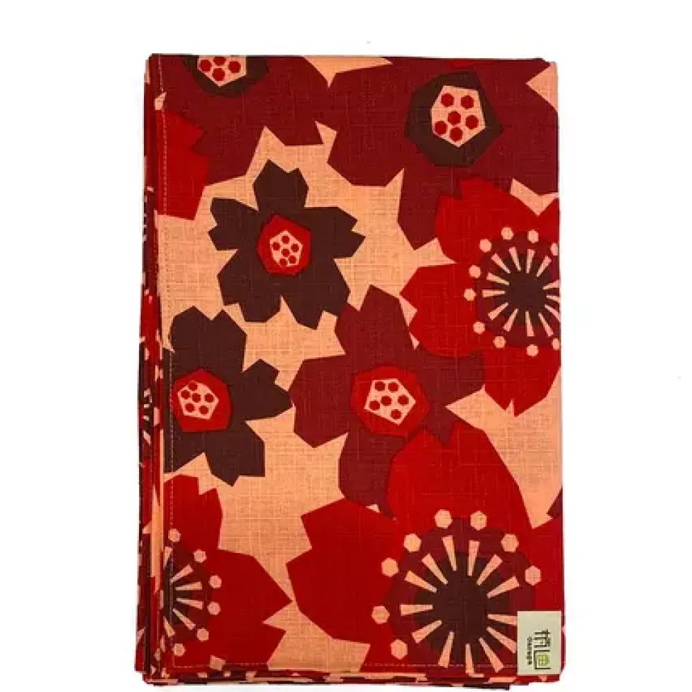 Furoshiki Pattern Flowers Red 42" Sq.^MIYA Company Sale