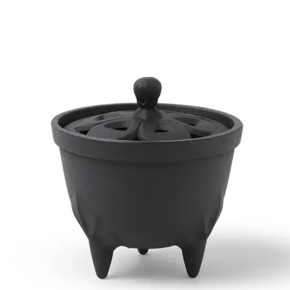 Incense Holder Cast Iron Black Flower Petal^MIYA Company Cheap