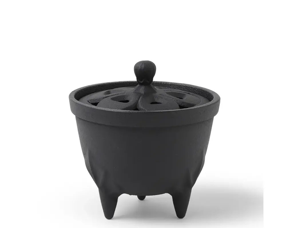 Incense Holder Cast Iron Black Flower Petal^MIYA Company Cheap