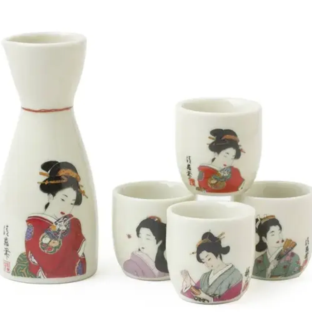 Kimono Ladies Sake Set^MIYA Company Shop