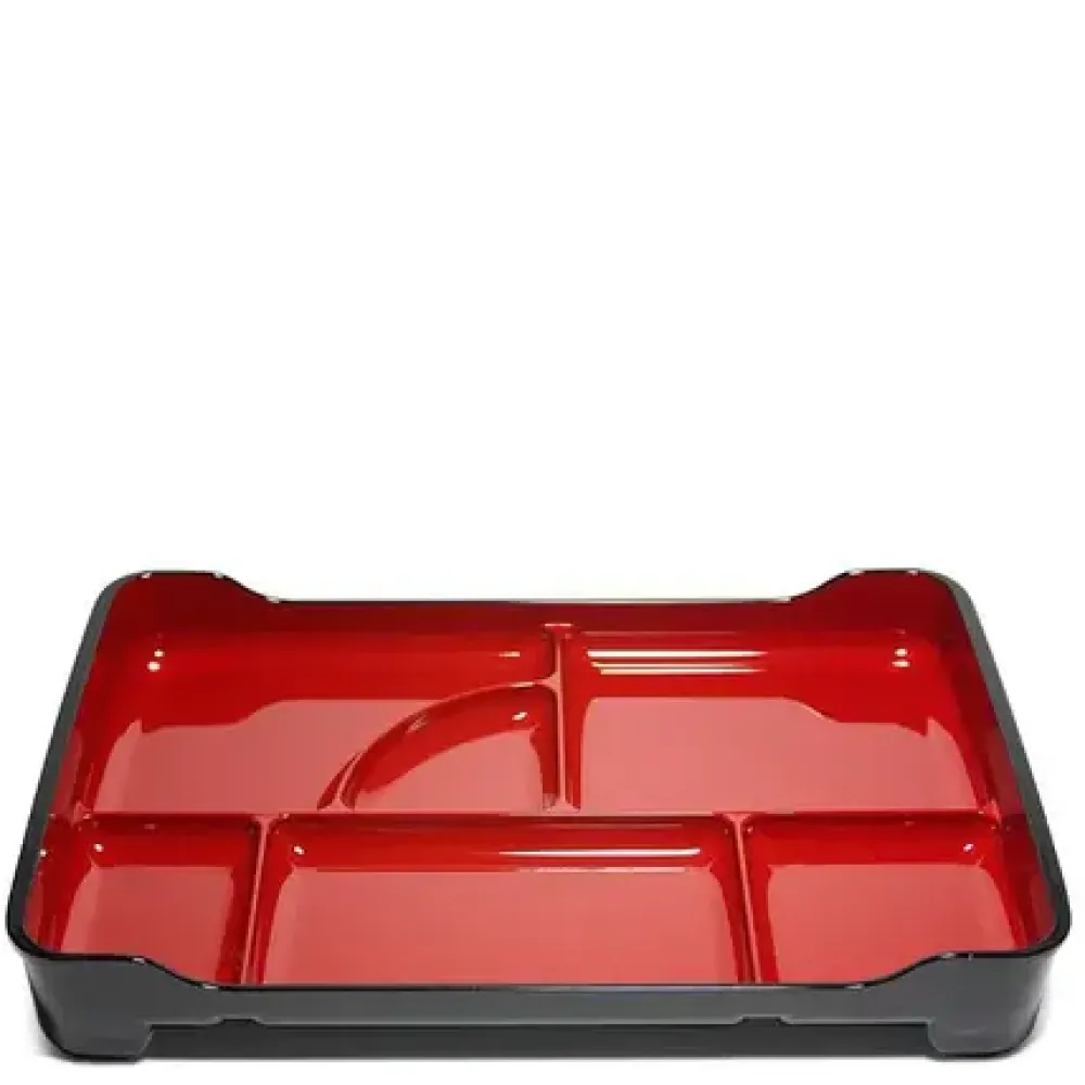 Lacquered Lunch Tray 14" X 9.5" - Red^MIYA Company Shop