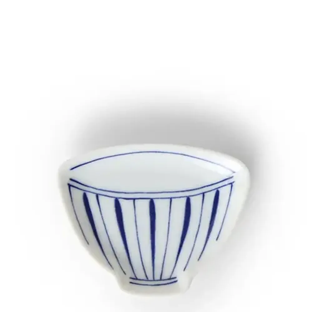 Mini Plate 3.75" Blue & White Teacup Stripe^MIYA Company Cheap