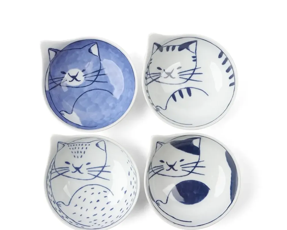 Nekotori Cat Bowl 3.75" Set/4^MIYA Company Hot