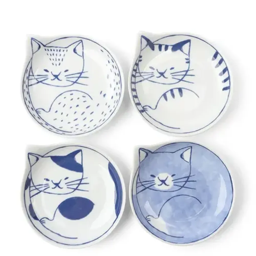 Nekotori Cat Plate 4.25" Set/4^MIYA Company Store