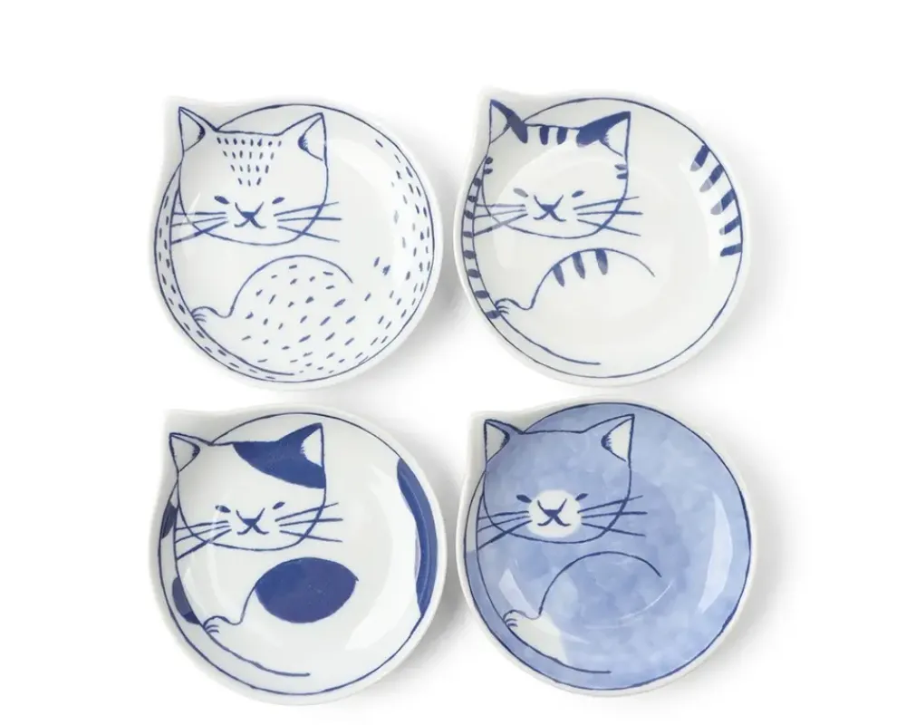 Nekotori Cat Plate 4.25" Set/4^MIYA Company Store