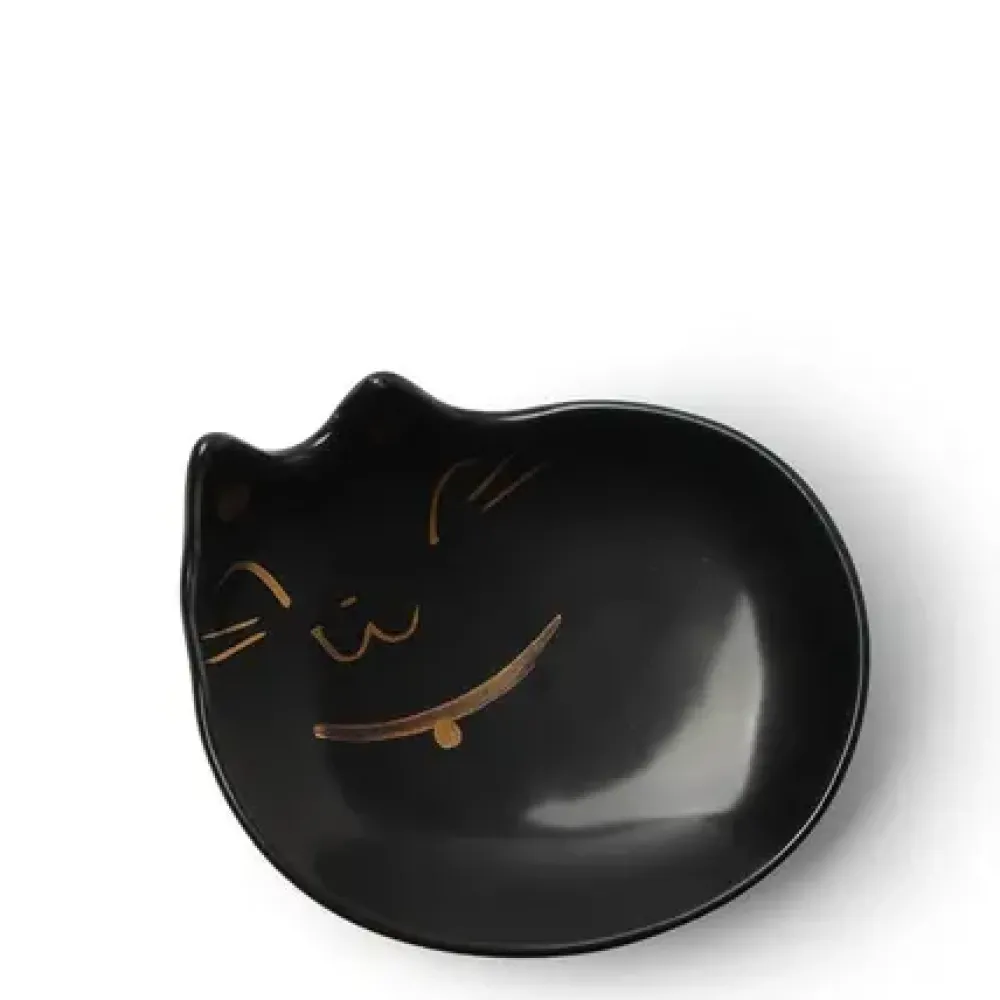 Plate Mini Black Cat With Gold^MIYA Company Sale