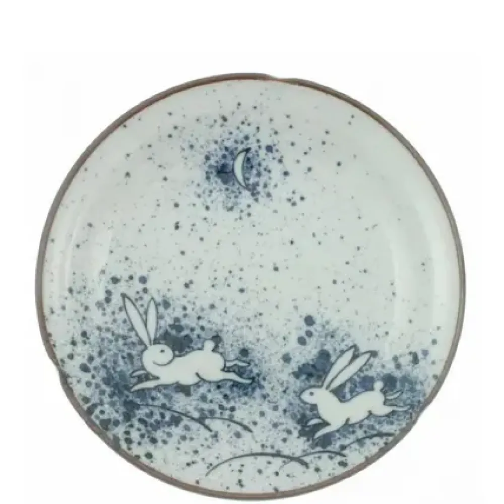 Plate Rabbit & Moon 8-3/4"^MIYA Company Shop