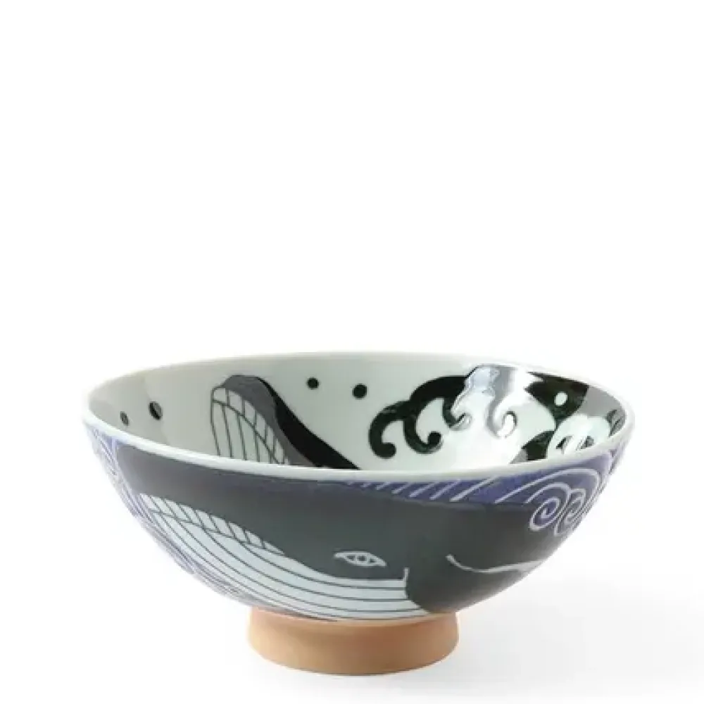 Rice Bowl Blue Whale Waves (Xl) 5-3/4"^MIYA Company Hot