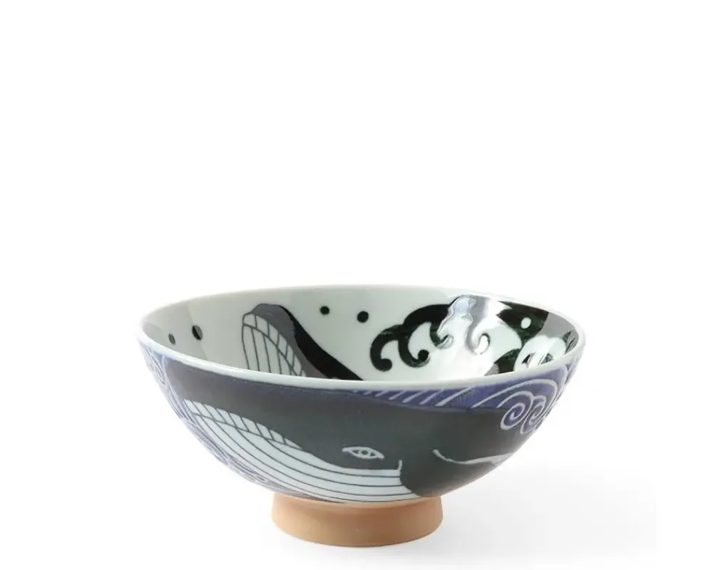 Rice Bowl Blue Whale Waves (Xl) 5-3/4"^MIYA Company Hot