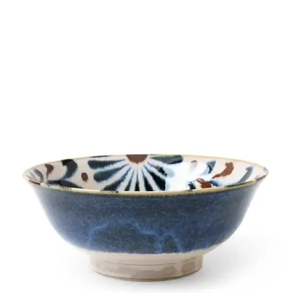 Rustic Blue Floral Noodle Bowl^MIYA Company Sale